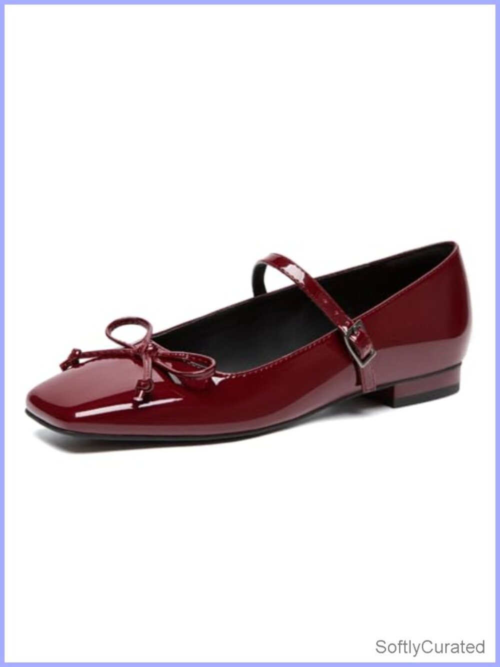 Women's Mary Jane Flats Square Toe Bowknot Ballet Flat Dress Shoes